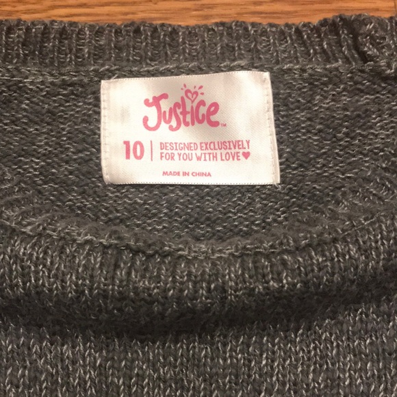 Justice Gray Penguin Sequin Sweater - Picture 2 of 5